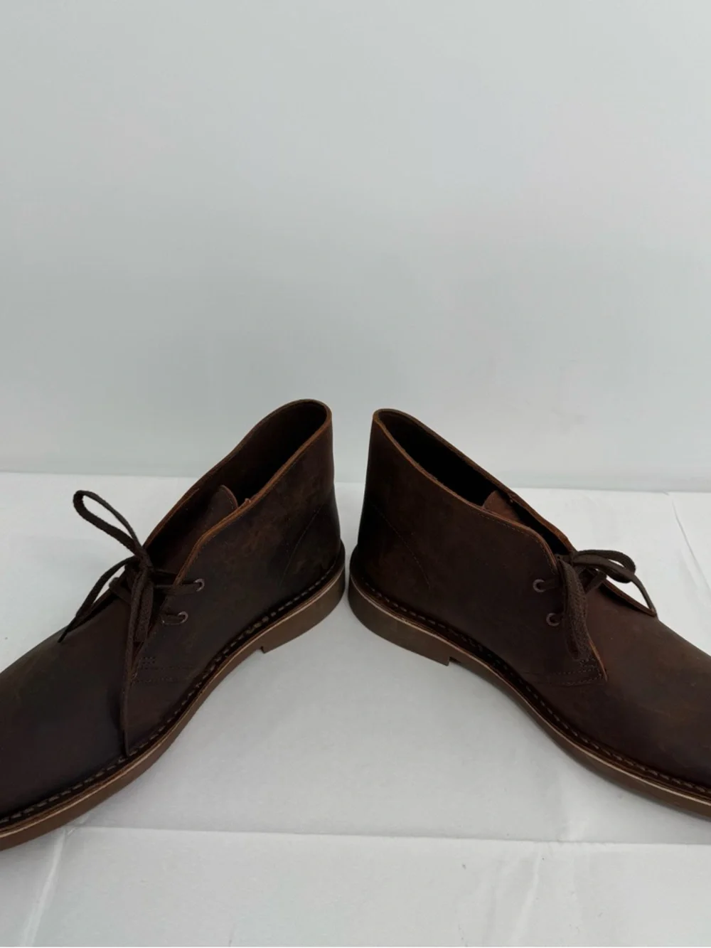 NWOB Clarks Men's US 10.5 M Bushacre 2 Chukka Boot, Dark Brown Leather New